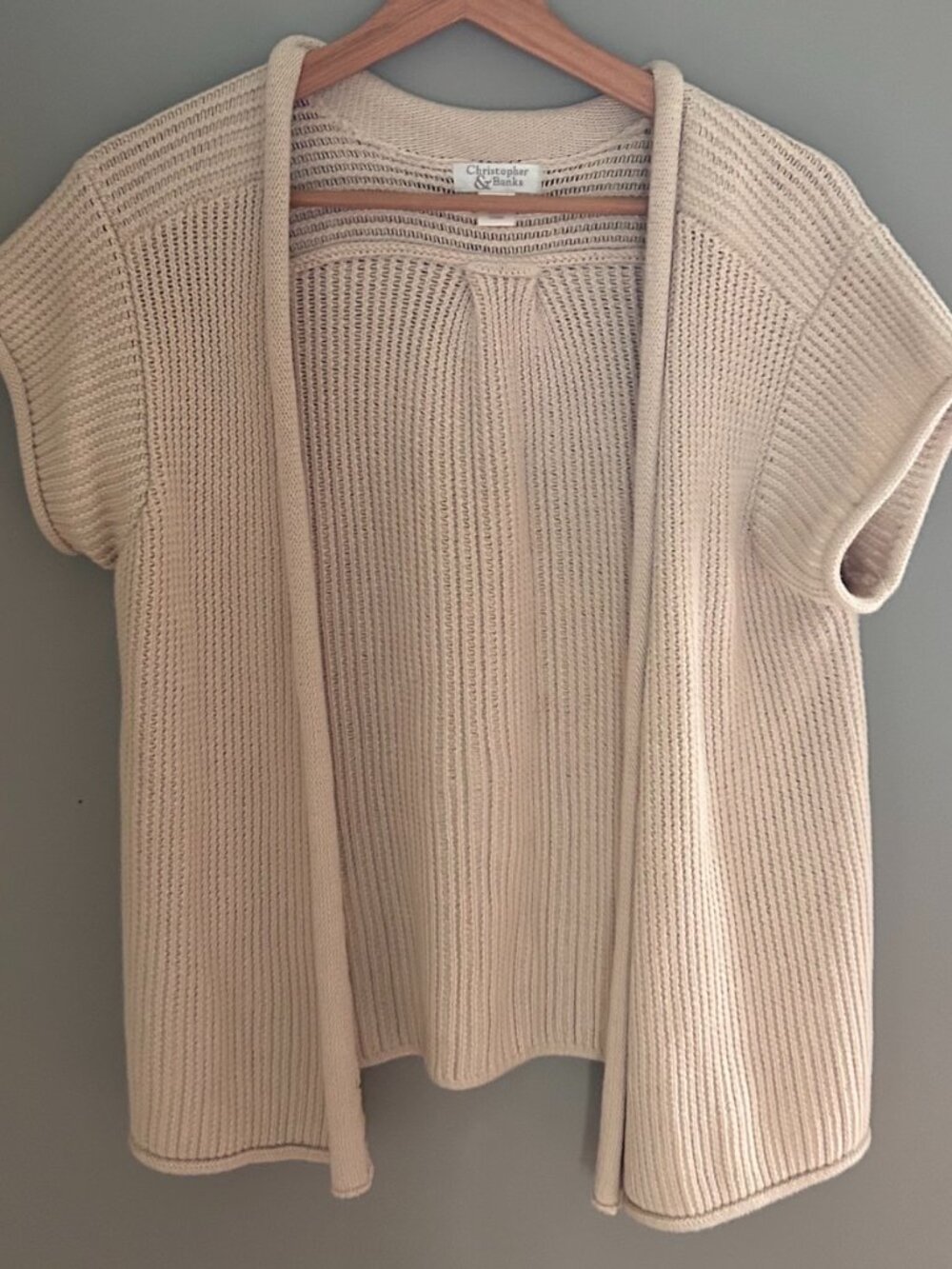 Christopher & Banks Sweater 100% Cotton - M - Creamy Beige